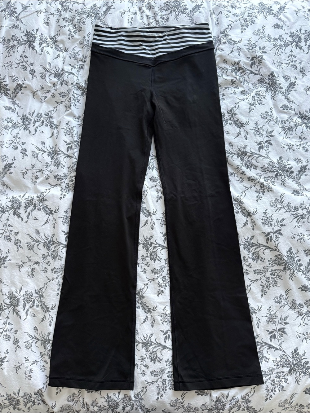 Victoria's Secret Black  Yoga Pants with Stripe Waistband